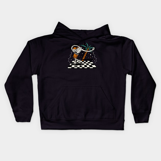 Skateboarder Kids Hoodie by quilimo